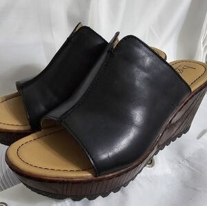 B. O. C. Born Teah Wedge Mule Sandals Black